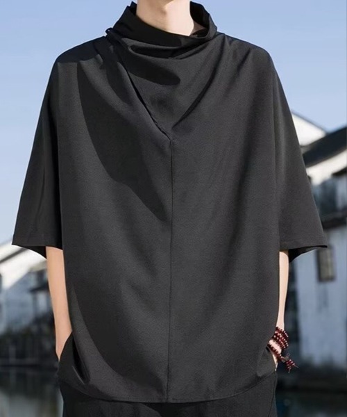 KELVIN（ケルヴァン）の「Drape Neck Mode Tee ドレープネックモードTシャツ（Tシャツ/カットソー・メンズ・ブラック・MEDIUM/LARGE）」の6枚目の写真