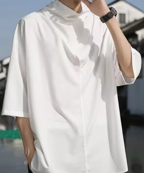 KELVIN（ケルヴァン）の「Drape Neck Mode Tee ドレープネックモードTシャツ（Tシャツ/カットソー・メンズ・ブラック・MEDIUM/LARGE）」の8枚目の写真