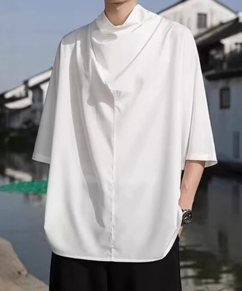 KELVIN（ケルヴァン）の「Drape Neck Mode Tee ドレープネックモードTシャツ（Tシャツ/カットソー・メンズ・ブラック・MEDIUM/LARGE）」の11枚目の写真