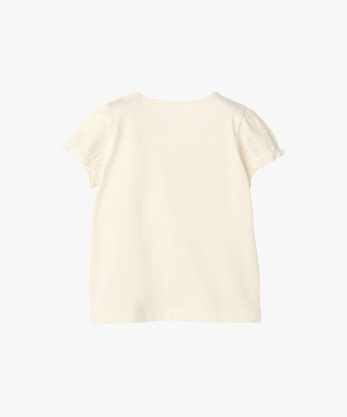 agnes b.(アニエスベー)の「ベビー ロゴ ボーダー プリント コットン 半袖 Tシャツ "Heart"(Tシャツ/カットソー・キッズ・ホワイト・85/80/70/60)」の2枚目の写真