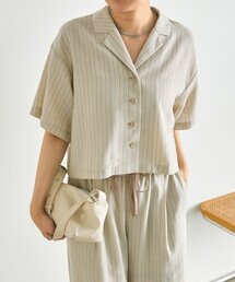 ear PAPILLONNER | 麻ライクストライプジャケット【SUM1 STYLE】(その他アウター)
