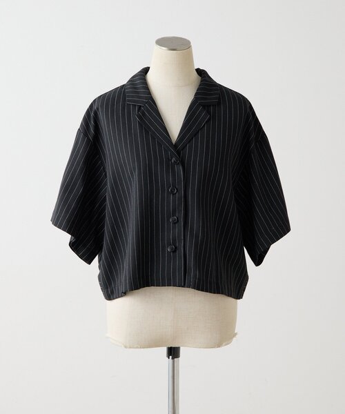 ear PAPILLONNER(イアパピヨネ)の「麻ライクストライプジャケット【SUM1 STYLE】(その他アウター・レディース・ブラック/ライトベージュ・FREE)」の21枚目の写真
