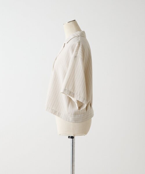 ear PAPILLONNER(イアパピヨネ)の「麻ライクストライプジャケット【SUM1 STYLE】(その他アウター・レディース・ブラック/ライトベージュ・FREE)」の8枚目の写真