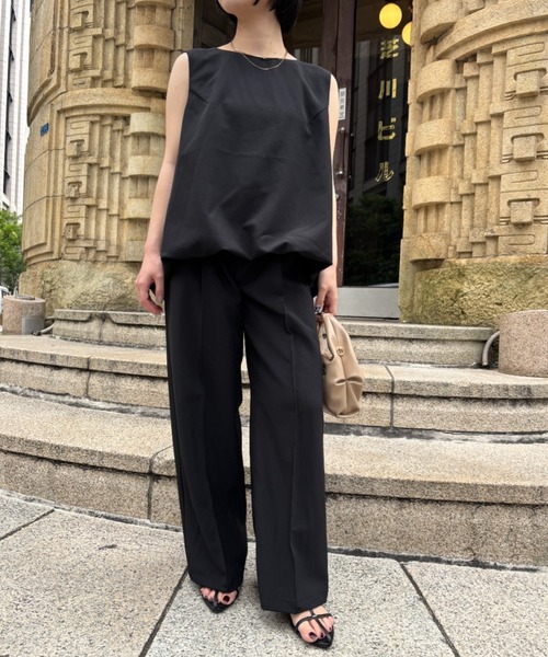 Jena espace merveilleux(ジェナ エスパスメルヴェイユ)の「バックバルーンセットアップ(ワンピース・レディース・ブラック/チャコールグレー・FREE)」の2枚目の写真