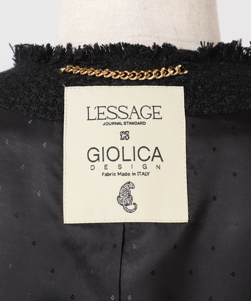 journal standard L'essage(ジャーナルスタンダードレサージュ)の「GIOLICA ツイード D/Sジャケット(ノーカラージャケット・レディース・ブラック・FREE)」の18枚目の写真