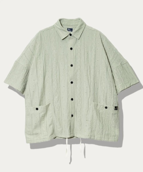 go slow caravan(ゴースローキャラバン)の「シャーリングレース BIG S/Sシャツ(シャツ/ブラウス・メンズ・ブラック/ブルー/セージグリーン・LARGE/MEDIUM/SMALL)」の3枚目の写真