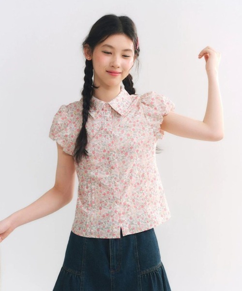 GEMEDA(ジェメダ)の「パール配色丸襟ドットブラウス(シャツ/ブラウス・レディース・ブラック・M)」の14枚目の写真