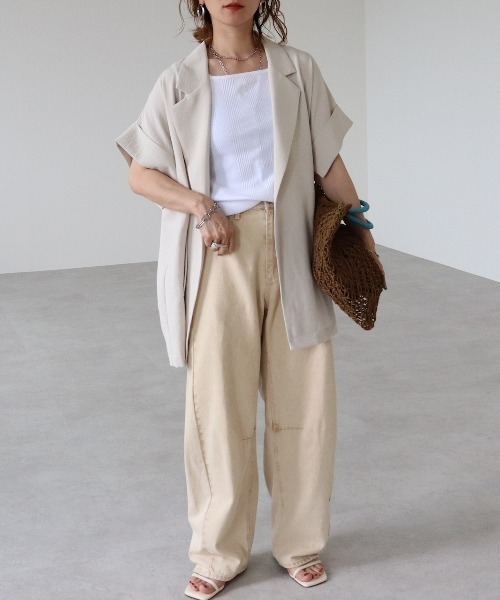 zena(ジェナ)の「ランダムリブスクエアタンクトップ(タンクトップ・レディース・ホワイト/ブラック・MEDIUM/X-LARGE/LARGE)」の6枚目の写真