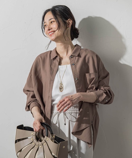 LAUTREAMONT(ロートレアモン)の「サテンスムースタンク(タンクトップ・レディース・チャコールグレー/ホワイト・9号/11号)」の6枚目の写真