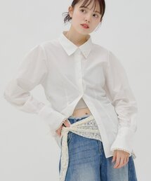 【lilium by lily】ビジュー襟シェイプシャツ