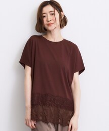 grove | 【持続冷感/SET UP可】ひんやりポンチシリーズ/裾レースドルマンカットソー(Tシャツ/カットソー)