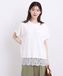 grove | 【持続冷感】ひんやりポンチシリーズ/裾レースドルマンカットソー(Tシャツ/カットソー)