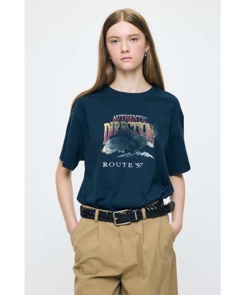 MOUSSY（マウジー）の「VINTAGE EAGLE Tシャツ（Tシャツ/カットソー・レディース・ライトブラック/オフホワイト/ネイビー・FREE）」の3枚目の写真