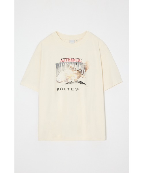 MOUSSY（マウジー）の「VINTAGE EAGLE Tシャツ（Tシャツ/カットソー・レディース・ライトブラック/オフホワイト/ネイビー・FREE）」の2枚目の写真