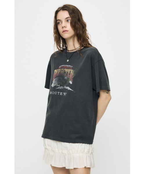 MOUSSY（マウジー）の「VINTAGE EAGLE Tシャツ（Tシャツ/カットソー・レディース・ライトブラック/オフホワイト/ネイビー・FREE）」の7枚目の写真