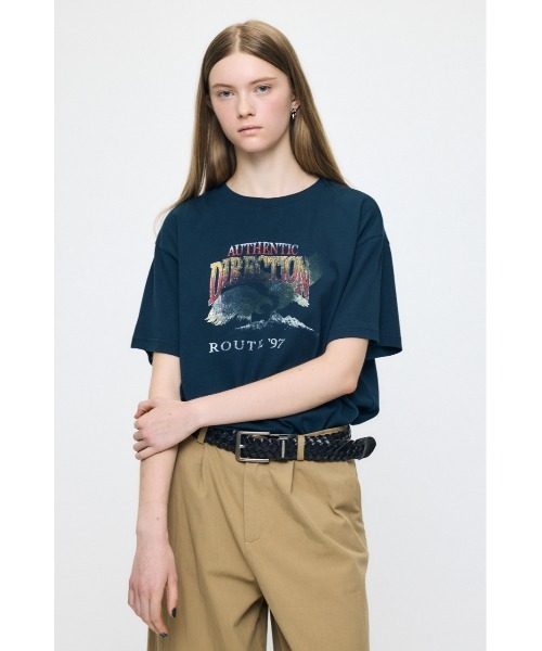MOUSSY（マウジー）の「VINTAGE EAGLE Tシャツ（Tシャツ/カットソー・レディース・ライトブラック/オフホワイト/ネイビー・FREE）」の19枚目の写真