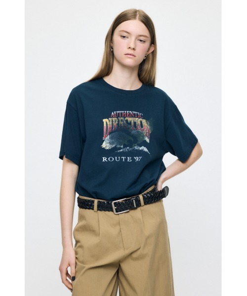 MOUSSY（マウジー）の「VINTAGE EAGLE Tシャツ（Tシャツ/カットソー・レディース・ライトブラック/オフホワイト/ネイビー・FREE）」の20枚目の写真