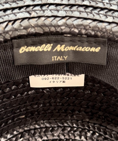 Doux archives（ドゥアルシーヴ）の「【ＢｅｎｅｌｌｉＭｏｎｔａｃｏｎｅ】リボンストローハット（ハット・レディース・ブラック・FREE）」の2枚目の写真