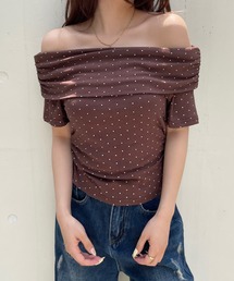 ドット ドレープオフショルトップス