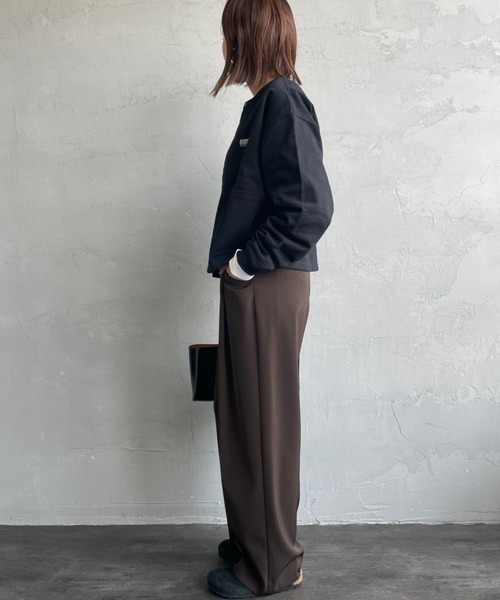 UNIVERSAL OVERALL（ユニバーサルオーバーオール）の「[UNIVERSAL OVERALL/ユニバーサルオーバーオール] 別注 ワンポイントロゴ刺繍 スウェットカーディガン（カーディガン/ボレロ・レディース・ブラック/オートミール/ライトグリーン/ブルー・F）」の11枚目の写真