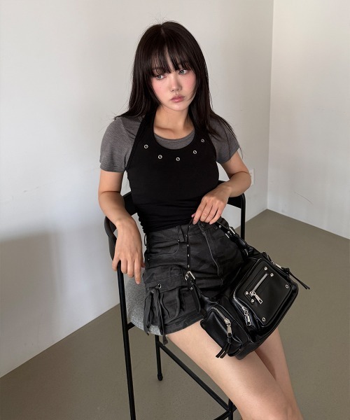 4INT.(フォイント)の「アイレット スクエア ミニ ショルダー / クロスバッグ(ショルダーバッグ・レディース・ベージュ/ブラウン/ブラック・FREE)」の13枚目の写真