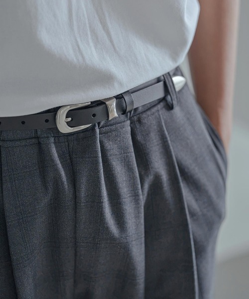 mko13750-Cow Leather Metal Tip Belt レザーベルト(MGN-263-014