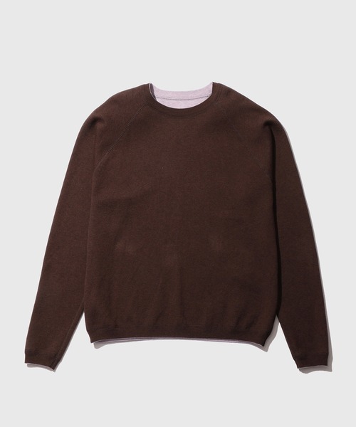ADAM ET ROPE'（アダムエロペ）の「カシミヤブレンドリバーシブルCNニット（ニット/セーター・メンズ・ダークブラウン/ブラック系その他/ブルー系その他5/チャコールグレー・M/L）」の16枚目の写真