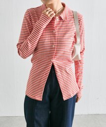 ボーダーフロントボタンカーデ【SUM1 STYLE×MONT KEMME