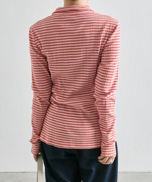 ear PAPILLONNER(イアパピヨネ)の「ボーダーフロントボタンカーデ【SUM1 STYLE×MONT KEMME(Tシャツ/カットソー・レディース・ブラック/レッド・FREE)」の22枚目の写真