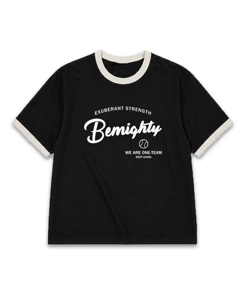 BEMIGHTY(ビーマイティー)の「ワンチームレタリングオーバーサイズリンガー半袖Tシャツ(Tシャツ/カットソー・メンズ・ホワイト/ブラック・X-LARGE/LARGE/XX-LARGE)」の2枚目の写真