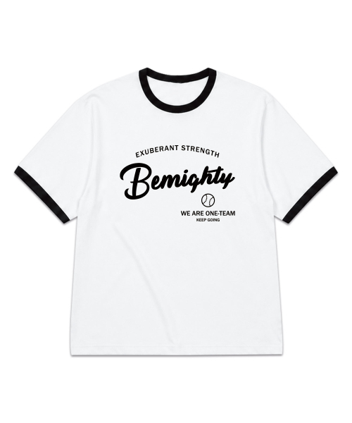 BEMIGHTY(ビーマイティー)の「ワンチームレタリングオーバーサイズリンガー半袖Tシャツ(Tシャツ/カットソー・メンズ・ホワイト/ブラック・X-LARGE/LARGE/XX-LARGE)」の4枚目の写真