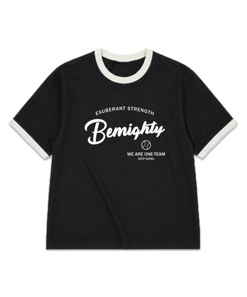 BEMIGHTY(ビーマイティー)の「ワンチームレタリングオーバーサイズリンガー半袖Tシャツ(Tシャツ/カットソー・メンズ・ホワイト/ブラック・X-LARGE/LARGE/XX-LARGE)」の3枚目の写真