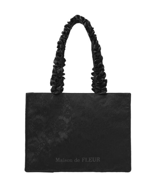 Maison de FLEUR(メゾンドフルール)の「レースフリルハンドルスクエアトートバッグ(トートバッグ・レディース・ライトピンク/ブラック・FREE)」の7枚目の写真