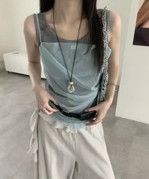 26SS/【2点セット】シアードレープキャミソール×タンクトップセット