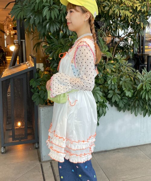 HELLO.SANFRANCISCO（ハローサンフランシスコ）の「【HELLO.SANFRANCISCO】シャーリングフリルメロウチュニック（チュニック・レディース・サックスブルー/ホワイト・ONE SIZE）」の5枚目の写真