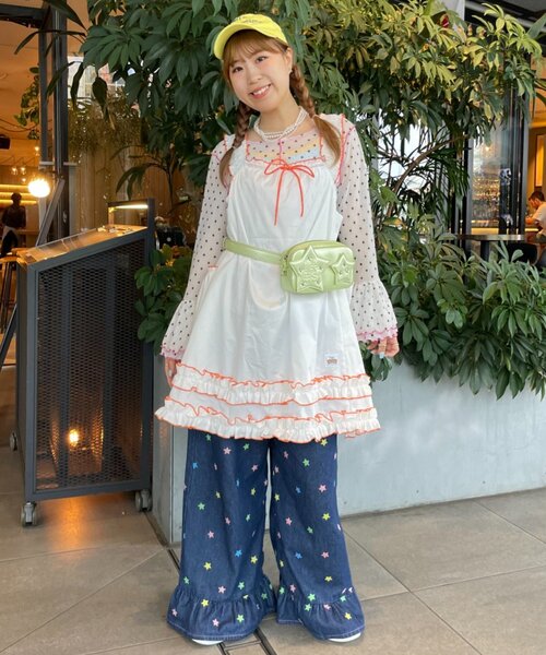 HELLO.SANFRANCISCO（ハローサンフランシスコ）の「【HELLO.SANFRANCISCO】シャーリングフリルメロウチュニック（チュニック・レディース・サックスブルー/ホワイト・ONE SIZE）」の7枚目の写真