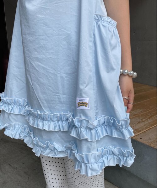 HELLO.SANFRANCISCO（ハローサンフランシスコ）の「【HELLO.SANFRANCISCO】シャーリングフリルメロウチュニック（チュニック・レディース・サックスブルー/ホワイト・ONE SIZE）」の17枚目の写真