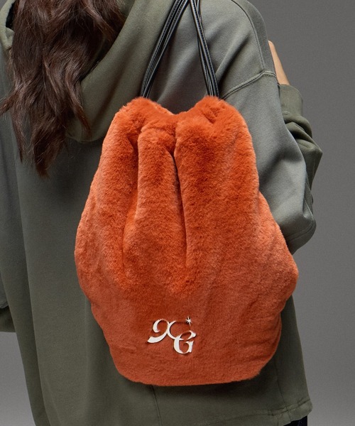 FAUX FUR METAL BUCKLE KNAPSACK（バックパック/リュック）｜X-girl