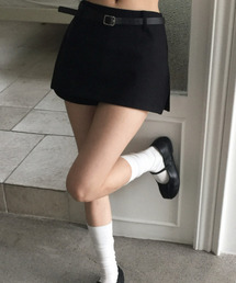 ベルト付き ラップミニスカパン