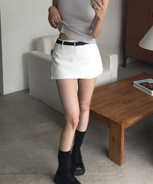 VIVID LADY（ビビッドレディー）の「ベルト付き ラップミニスカパン（スカート・レディース・ホワイト/ブラック・MEDIUM/SMALL）」の11枚目の写真