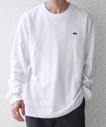 【SHIPS any別注】LACOSTE: ワンポイント ピケ クルーネック Tシャツ 26AW (ロンT)◇