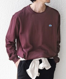 【SHIPS any別注】LACOSTE: ワンポイント ピケ クルーネック Tシャツ 26AW (ロンT)◇