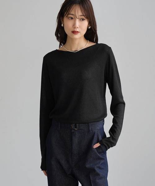 ROPE' PICNIC(ロペピクニック)の「ラメシアーリブトップス(Tシャツ/カットソー・レディース・ホワイト/ブラック・FREE)」の11枚目の写真