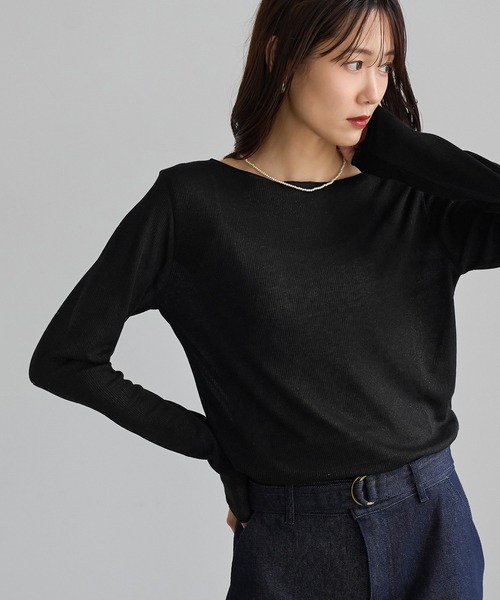 ROPE' PICNIC(ロペピクニック)の「ラメシアーリブトップス(Tシャツ/カットソー・レディース・ホワイト/ブラック・FREE)」の12枚目の写真