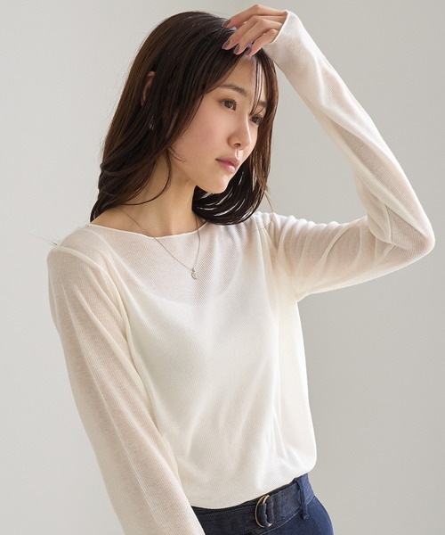 ROPE' PICNIC(ロペピクニック)の「ラメシアーリブトップス(Tシャツ/カットソー・レディース・ホワイト/ブラック・FREE)」の17枚目の写真