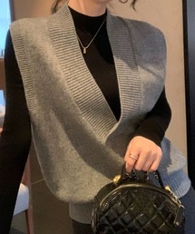 深Vネック ニットベスト ジレ