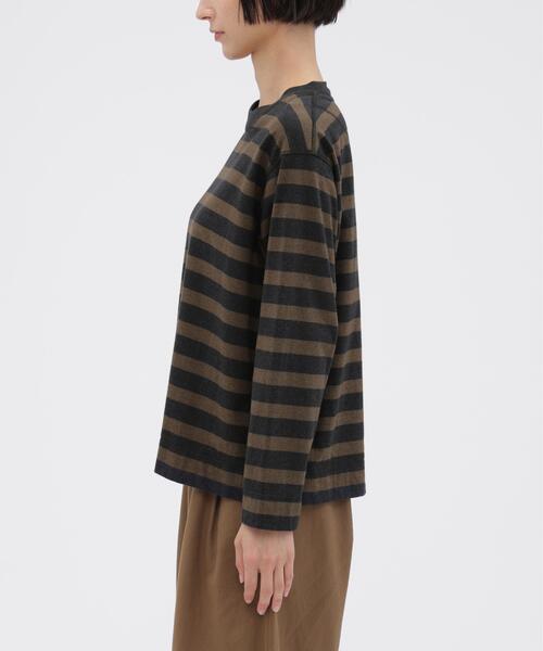 MHL.(エムエイチエル)の「LIGHT COTTON MELANGE STRIPE(Tシャツ/カットソー・レディース・ブラウン・2)」の3枚目の写真