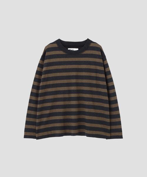 MHL.(エムエイチエル)の「LIGHT COTTON MELANGE STRIPE(Tシャツ/カットソー・レディース・ブラウン・2)」の4枚目の写真