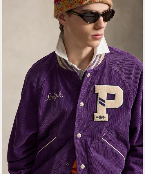 POLO RALPH LAUREN(ポロ ラルフ ローレン)の「コーデュロイ レター ジャケット(スタジャン・メンズ・パープル・L/M)」の9枚目の写真