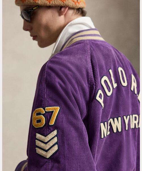 POLO RALPH LAUREN(ポロ ラルフ ローレン)の「コーデュロイ レター ジャケット(スタジャン・メンズ・パープル・L/M)」の4枚目の写真
